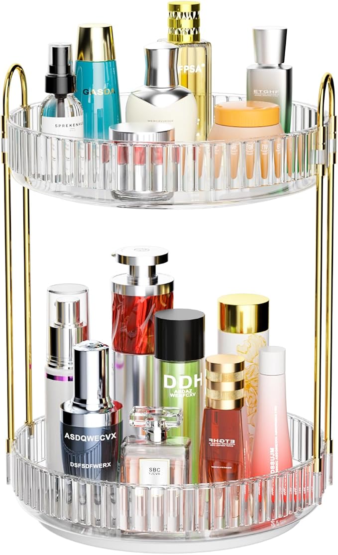 GTI 360°Rotating Makeup Organizer, 2 Tier Bathroom Counter Organizer, Large by GTI