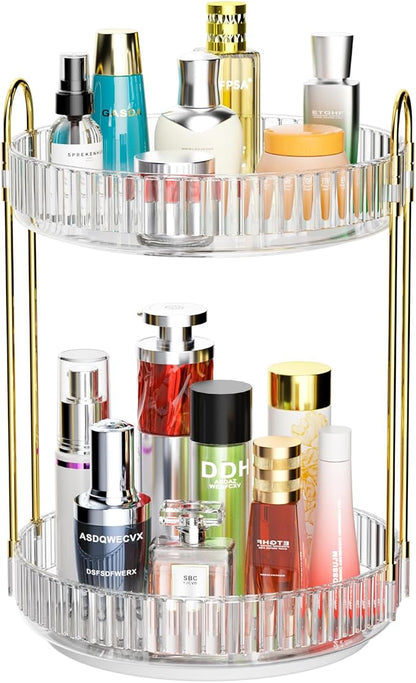 GTI 360°Rotating Makeup Organizer, 2 Tier Bathroom Counter Organizer, Large by GTI