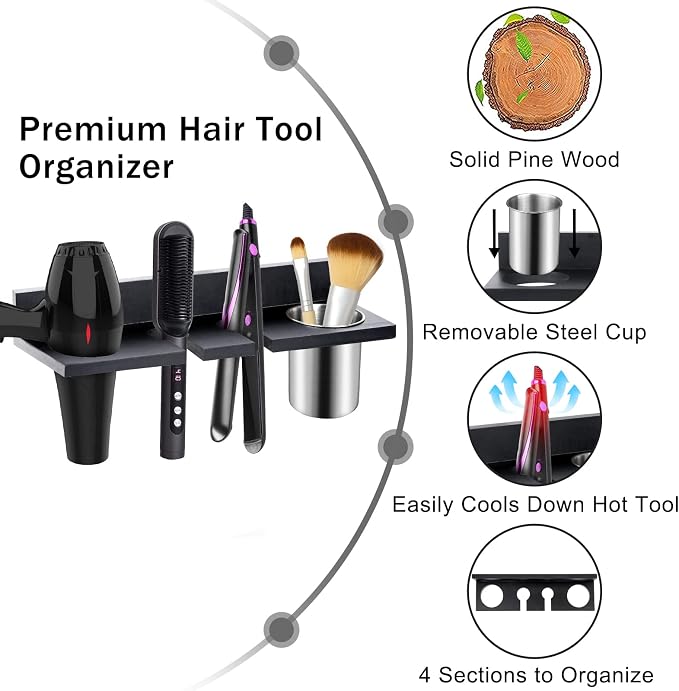 Hair Tool Organizer Wall Mounted - Image 4