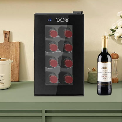 8 Bottle Wine Cooler, Small Wine Fridge Freestanding Wine Fridge - Image 2