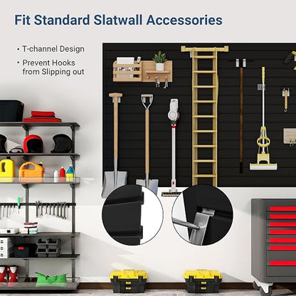 Slatwall Panel 8 FT x 4 FT, Interlocking Slat Wall Paneling, Wall Mounted PVC - Image 4
