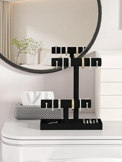 Bracelet and Necklace Holder, Velvet Jewelry Necklace Display Organizer Stand - Image 4