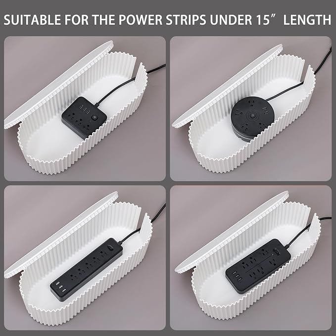 White Cable Management Box, Plastic Cable Box Organizer - Image 3