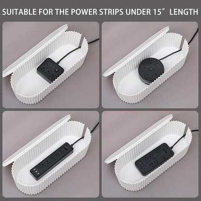 White Cable Management Box, Plastic Cable Box Organizer - Image 3