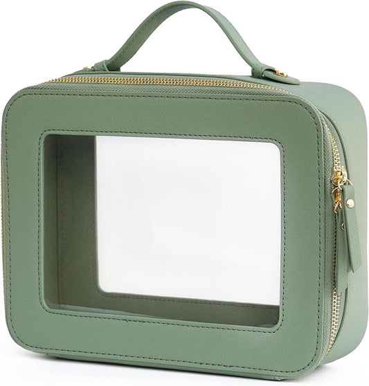 Popvibe Clear Makeup Bag Travel Cosmetic Case Transparent Toiletry Bag by POPVIBE