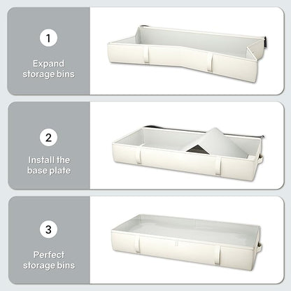 2-Pack Under Bed Storage Containers, 8 Inches Tall Underbed Clothes Storage - Image 8