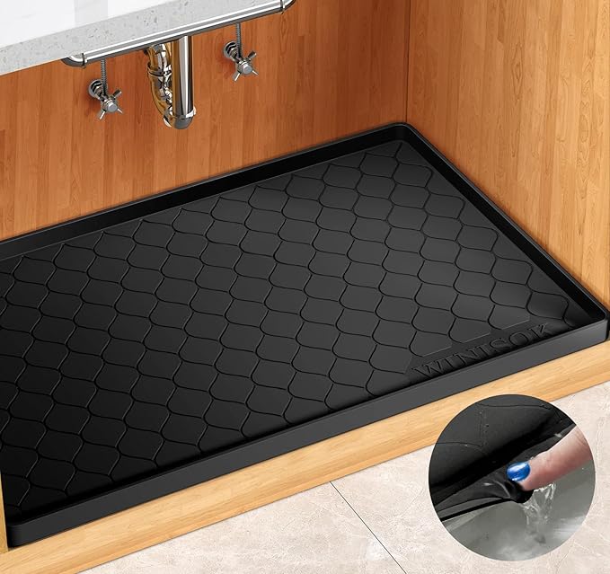 Silicone Under Sink Mat 37" x 22", kitchen Essentials and Gadgets, Shelf liner by Winisok