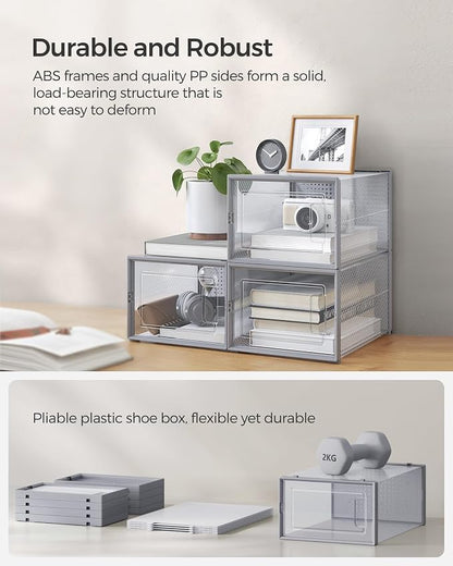 SONGMICS Shoe Boxes, Stackable Clear Plastic Boxes - Image 5