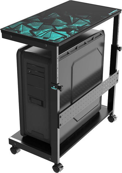 EUREKA ERGONOMIC PC Stand Computer Cart, Height Adjustable Tower Stand 2-Tier by EUREKAERGONOMIC