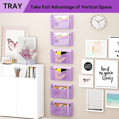 3 Single Pocket Wall File Holder, Mesh Hanging File Folder Paper Organizer - Image 7