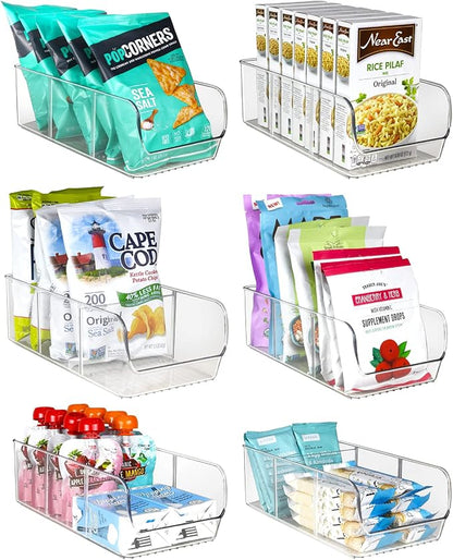ELTOW 6-Pack Snack Organizer, 3-Compartment Plastic Bins by Eltow