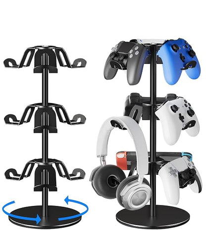 Aluminum Alloy Controller Holder 3 Layers, 360 Degree Rotation Tier, Gaming by ANSHAWTIY