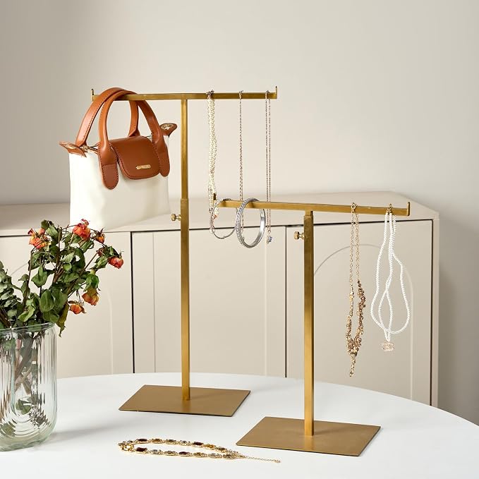 Purse Display Stand Jewelry Towers 2 Packs Stainless Steel Bag Stand Tabletop - Image 2