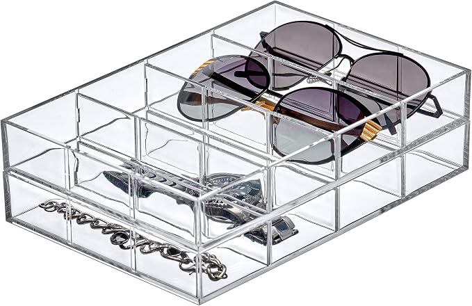 Amazing Abby - Soleil - 2-Pack Acrylic 4-Compartment Sunglass Organizer - Image 3