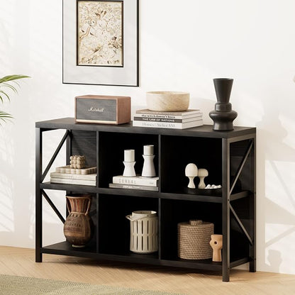 6 Cube Storage Organizer Bookshelf, Industrial Horizontal Bookcase, Accent by Unknown