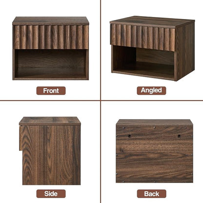 Floating Nightstand with Fluted Drawer - Image 9