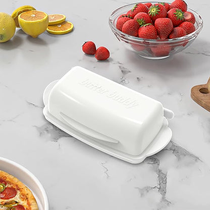 Butter Dishes with Lid for Countertop Refrigerator, Plastic Butter Dish Flip - Image 2