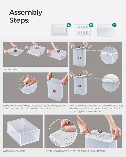 SONGMICS Shoe Boxes, Stackable Clear Plastic Boxes - Image 5