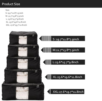 Comforter Storage Bags Pack of 2, Pillow Beddings/Blanket Clothes Organizer - Image 6