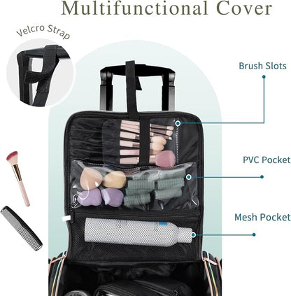 Stagiant Rolling Makeup Train Case, Professional Makeup Case, Travel Cosmetic - Image 2