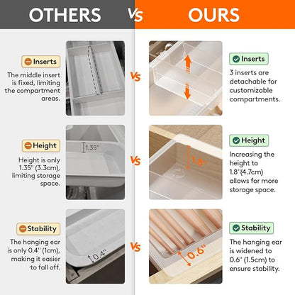 Lifewit 3 Pack Sliding Makeup Drawer Organizer Trays - Image 4