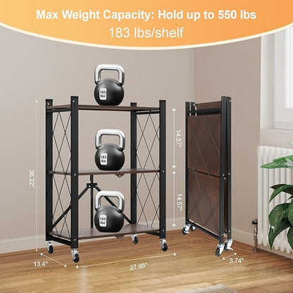 3 Tier Vintage Multifunctional Folding Shelf - Image 3