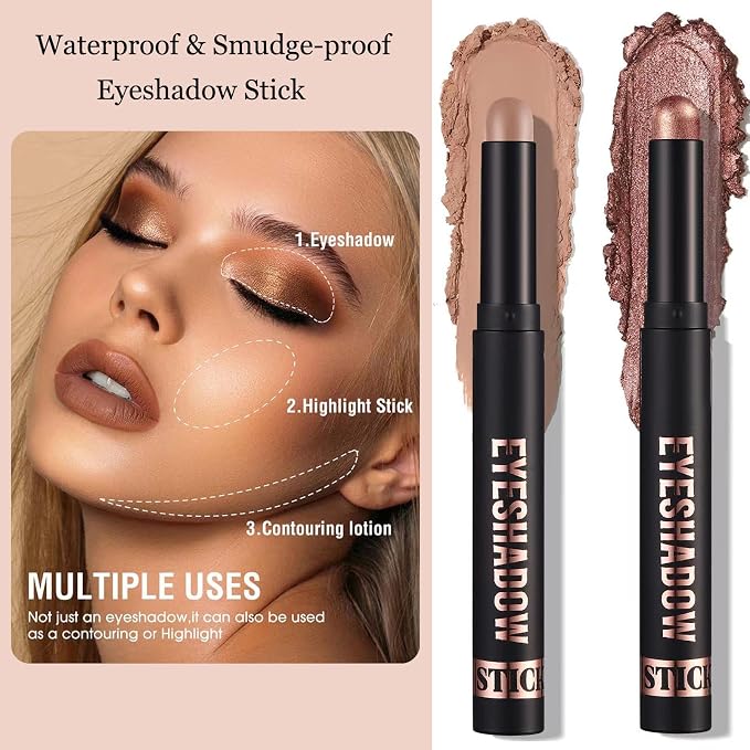 Matte Eyeshadow Stick Blendable Cream Eyeshadow Hypoallergenic Neutral Eye - Image 5