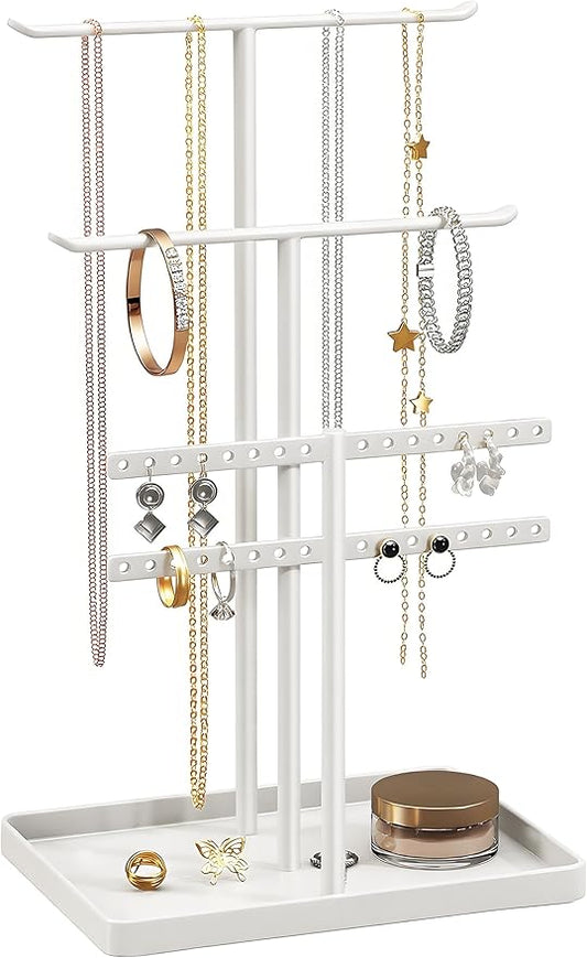 pickpiff Jewelry Stand Organizer, 14.5" Tall Sturdy Metal, 3-TierJewelry Holder by pickpiff