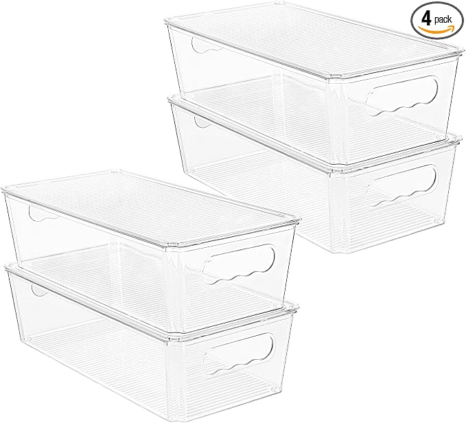 Vtopmart 4pcs Clear Organizers and Storage Bins by Vtopmart
