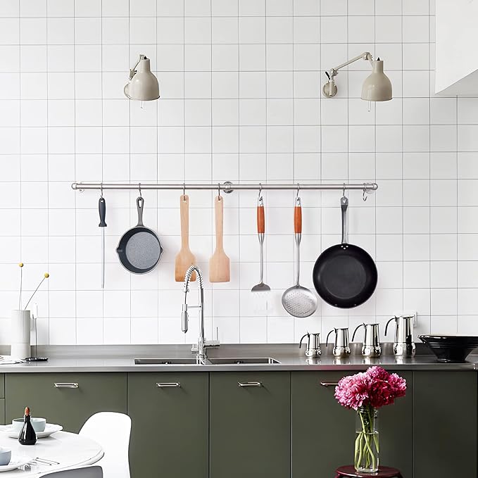 ROTHLEY Hanging Pot Rack Hanger: 39.4 Inch Stainless Steel Pot and Pan Hanger - Image 5