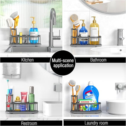 Kitchen Sink Organizer with Sponge Holder & Brush Holder - Image 6