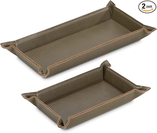 Navaris Faux Leather Valet Tray Set of 2 by Navaris