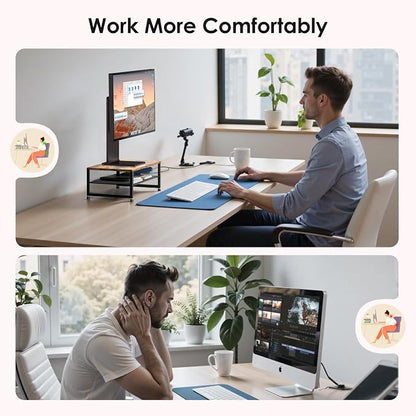Desk Organizers and Accessories, 2-Tier Metal Computer Monitor Stand Riser - Image 3
