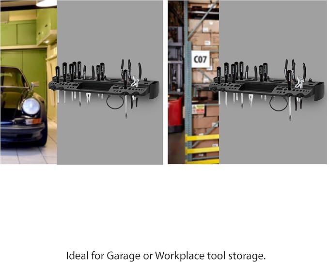 Tool Storage Shelf Wall Mount Utility Shelf Organizer Rack Has 61 Slots - Image 5