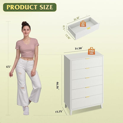 WLIVE Fluted Dresser for Bedroom - Image 3