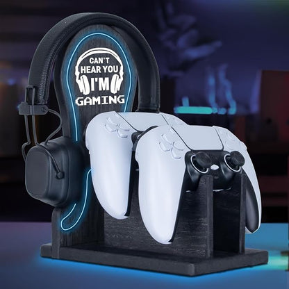 Gamer Gifts Light Up Controller Holder & Headphone Stand by Kaseny