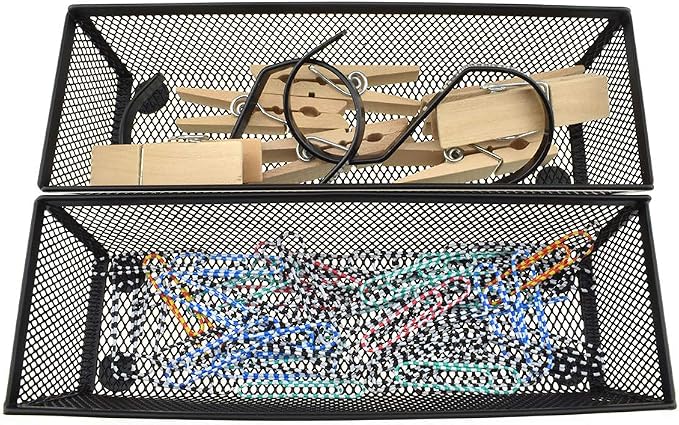 HAHIYO Stackable Mesh Tray Cup 9 x 3 x 2 inches Sturdy Container - Image 5