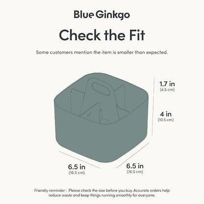 BLUE GINKGO Small Stackable Organizer Caddy – Korean-Made Portable Tote - Image 3