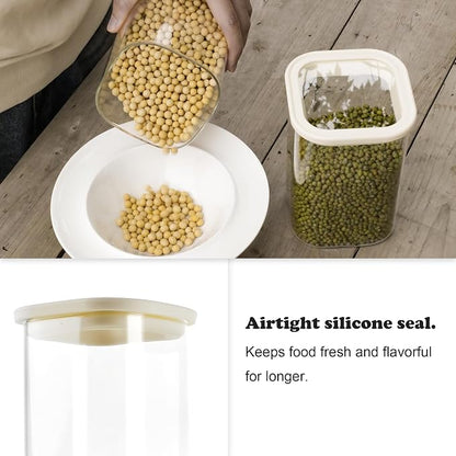 4pcs 40oz Square Pantry Glass Jars - Image 4
