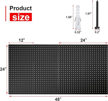 4Pcs Metal Pegboard Panels 24"x12" - Image 3