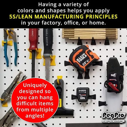 PegPro® 2" Hooks Kit for Standard “Wood Fiber” pegboard – Durable Plastic - Image 4