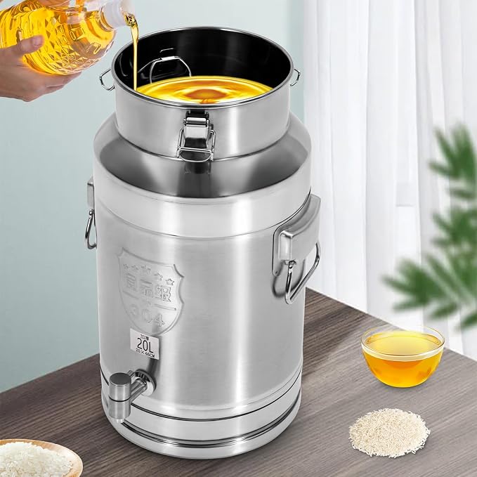 Milk Can Barrel Stainless Steel Beverage Drink Dispenser Large Capacity Storage - Image 3