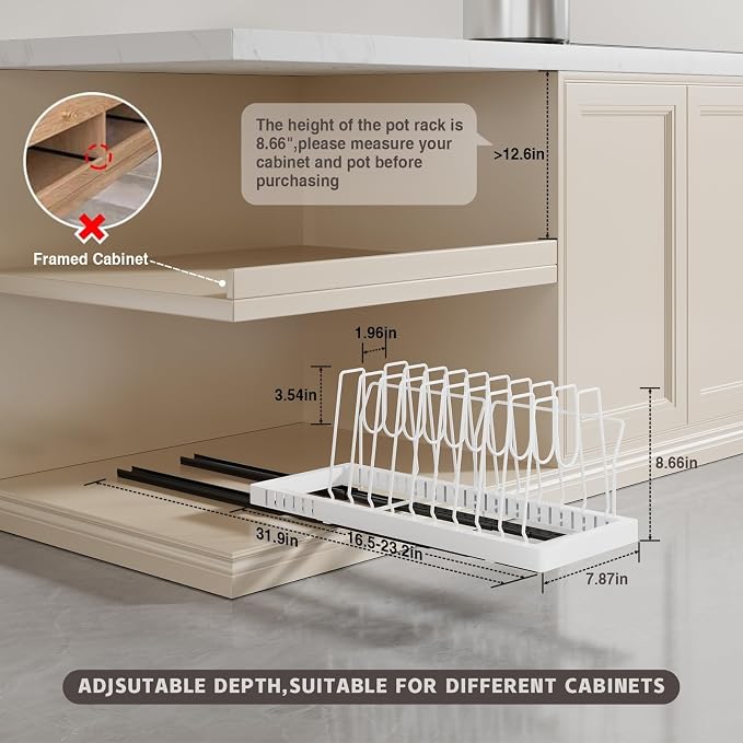 2 Pack Pots and Pans Organizer Under Cabinet - Image 6