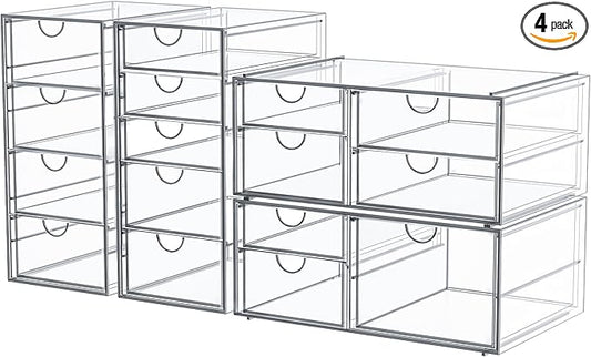 Makeup Organizer Storage With 16 Drawers, Desk Organizers, Dustproof Storage by shoeboxesanddeskorganizers