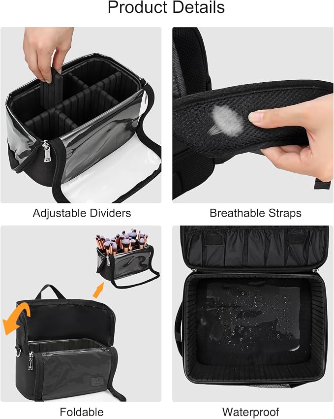 TANTO Makeup Backpack Makeup Artist Bag Professional Extra Large Cosmetic Bags - Image 3