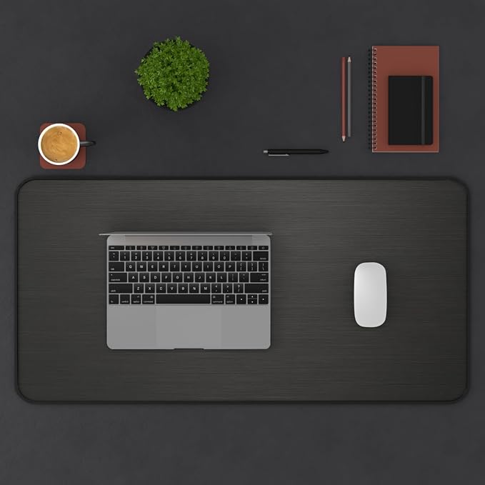 Desk Mat - Brushed Metal Texture, Extended Mouse Pad & Desk Pad, Neoprene - Image 2