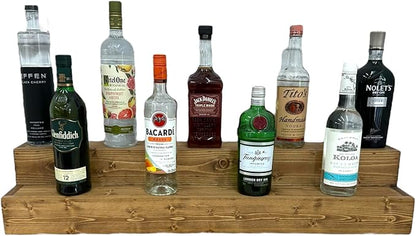 Tiered Bottle Shelf | 2 Tier Liquor Bottle Display | Bar Organization | Display by Unknown