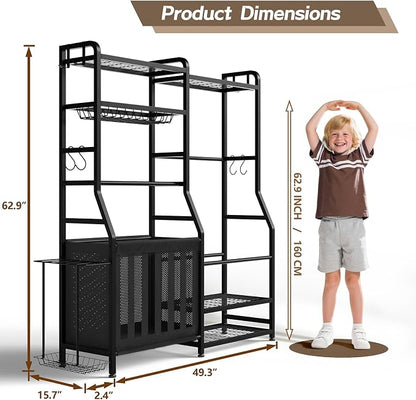 Garage Sports Equipment Organizer, Golf Bag Storage Rack, Heavy Duty Ball Holder - Image 5