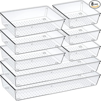 Criusia Drawer Organizer Set, Acrylic Non Slip Non Cracking Kitchen Drawer by Criusia