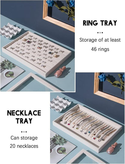 Coward Set of 5 Stackable Jewelry Organizer Tray Necklace Earring Box Storage - Image 4